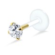 Champagne Stone Prong Set Labrets Push-in LA-113